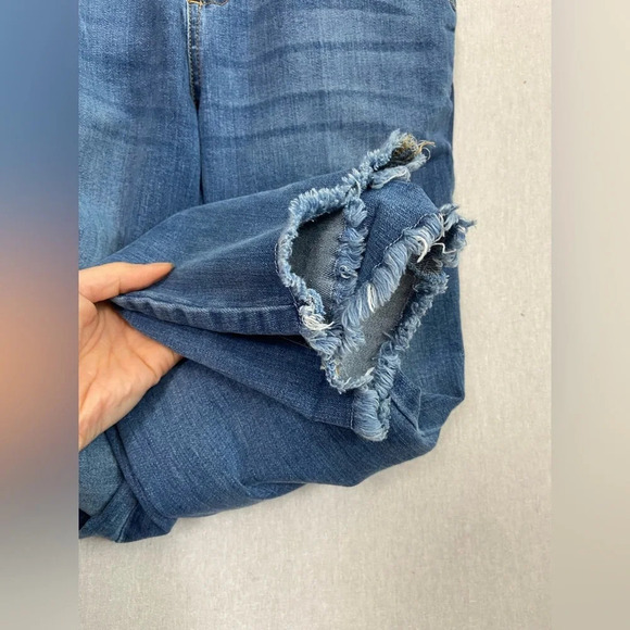 Ci Sono blue denim raw hem slim fit overalls  Sz M - Picture 8 of 13